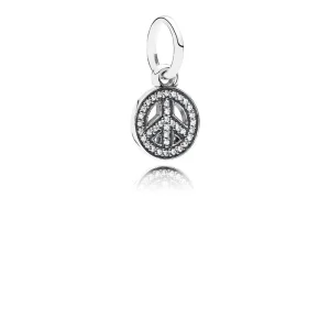 (image for) PANDORA Symbol of Peace, Clear Cz Pendant Charm - 791308CZ