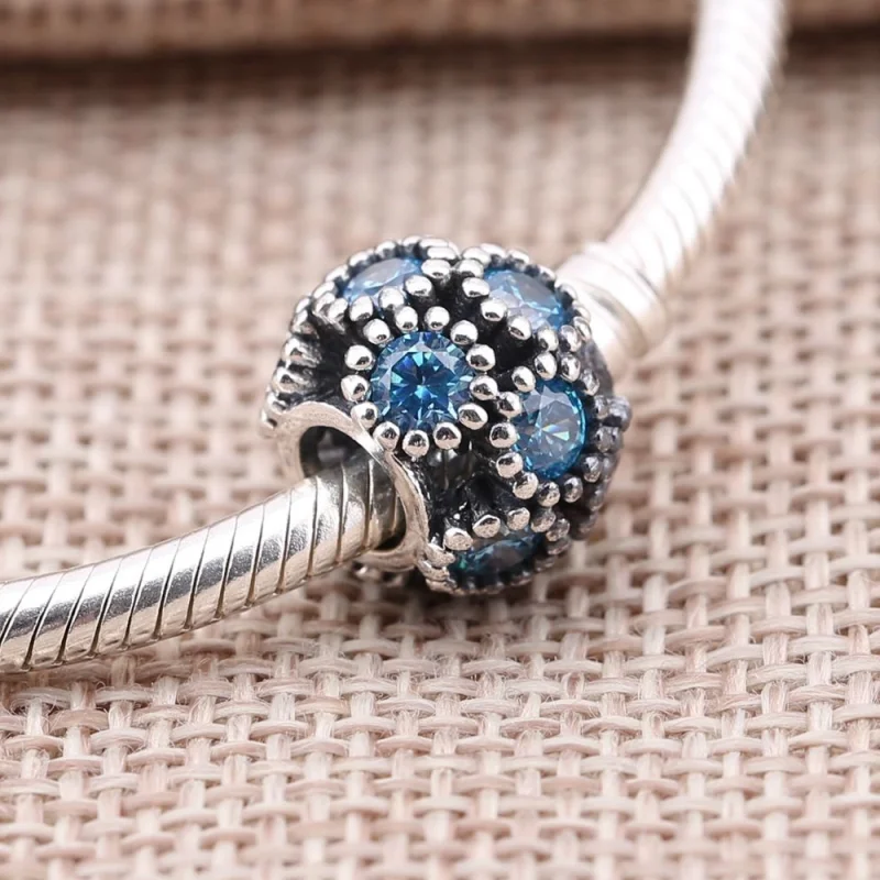 (image for) PANDORA Teal Openwork Sparkling Circles Charm - 791296MCZ - View 2