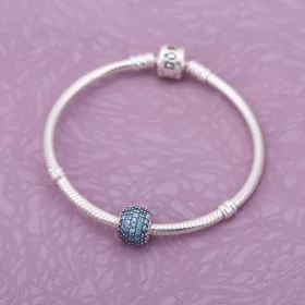 PANDORA Teal Pavé Ball Charm - 791051MCZ PANDORA Teal Pavé Ball Charm - 791051MCZ