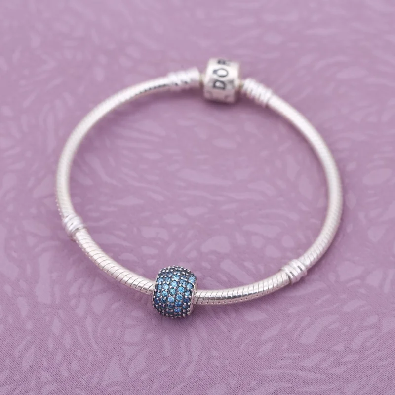 (image for) PANDORA Teal Pavé Ball Charm - 791051MCZ - View 2