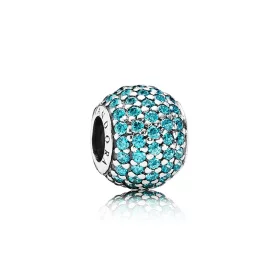 PANDORA Teal Pavé Ball Charm - 791051MCZ PANDORA Teal Pavé Ball Charm - 791051MCZ