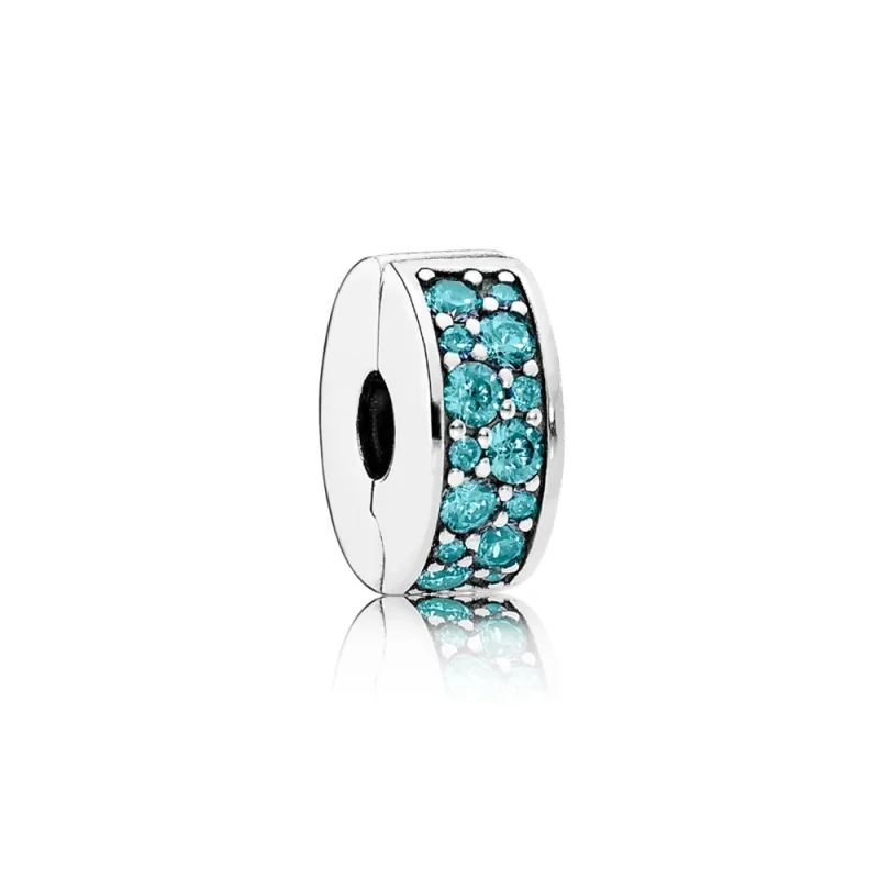 (image for) PANDORA Teal Shining Elegance Spacer Clip - 791817MCZ - Product Image