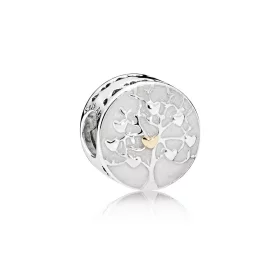 PANDORA Tree of Hearts Silver Enamel Charm - 792106EN23 PANDORA Tree of Hearts Silver Enamel Charm - 792106EN23