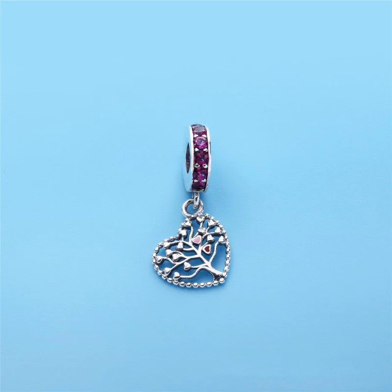 (image for) PANDORA Tree of Love Dangle Charm, Mixed Enamel Multi-Colored CZ - 796592CZSMX - View 2