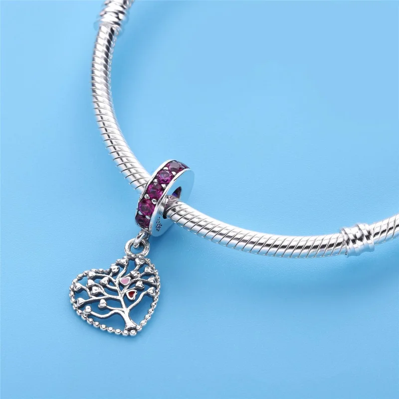 (image for) PANDORA Tree of Love Dangle Charm, Mixed Enamel Multi-Colored CZ - 796592CZSMX - View 4