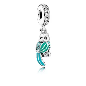 PANDORA Tropical Parrot Pendant Charm - 791903ENMX