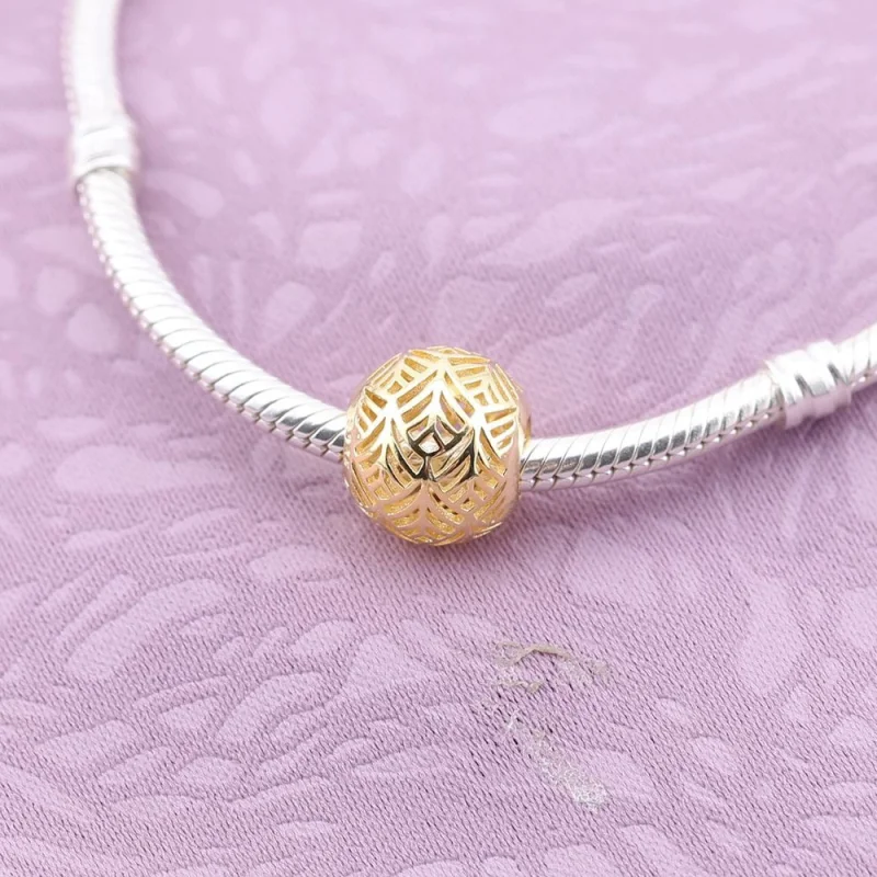 (image for) PANDORA Tropicana Palm Leaf, 14K Gold Charm - 750834 - View 2