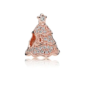 (image for) PANDORA Twinkling Christmas Tree Charm, PANDORA Rose™ & Clear CZ - 781765CZ