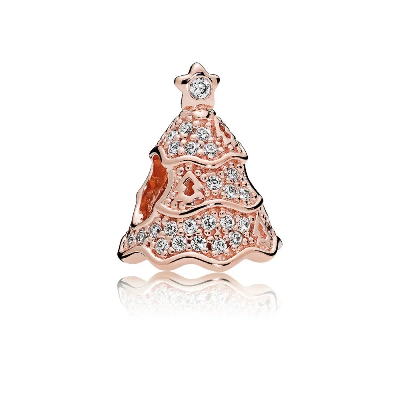(image for) PANDORA Twinkling Christmas Tree Charm, PANDORA Rose™ & Clear CZ - 781765CZ - Product Image