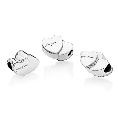 PANDORA Two Hearts Charm, Clear CZ - 796560CZ