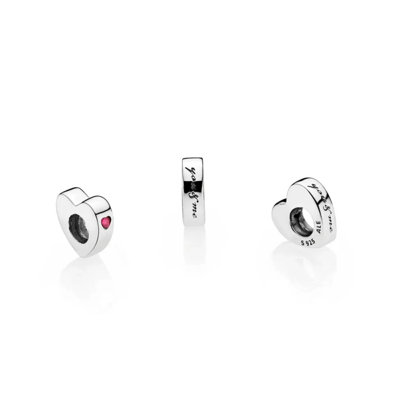 (image for) PANDORA Two Hearts Spacer, Clear CZ - 796559CZR - View 3