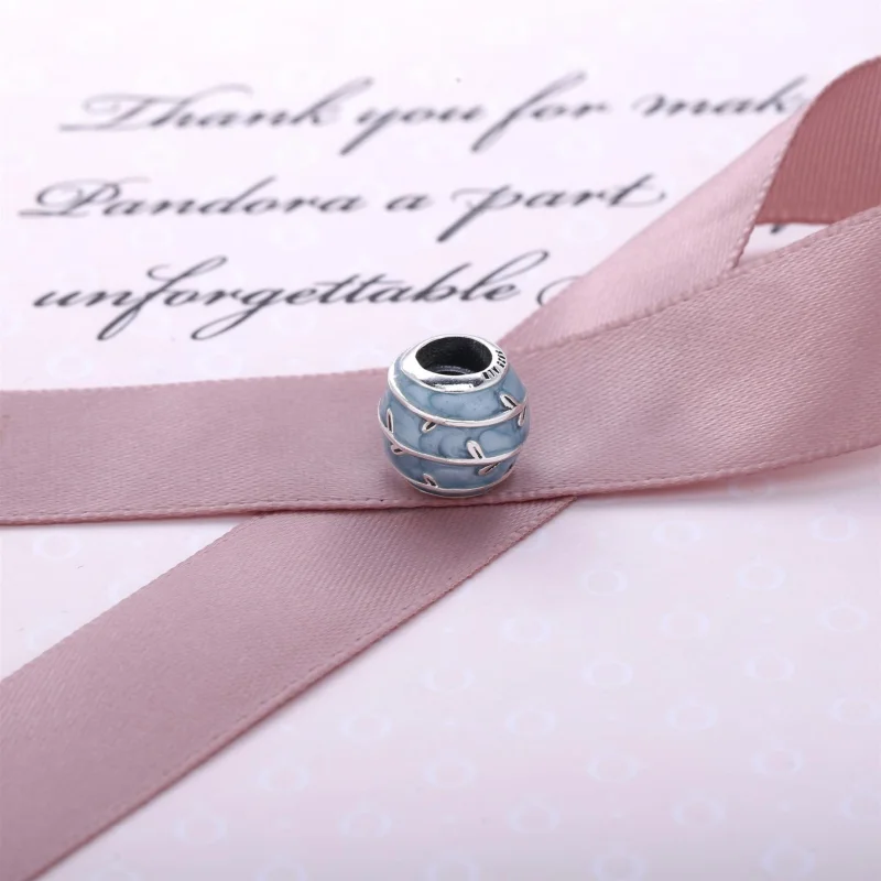 (image for) PANDORA Vines, Light Blue Enamel Charm - 790525EN18 - View 3