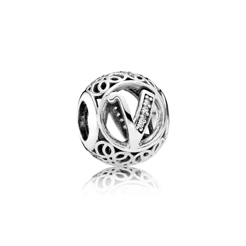 (image for) PANDORA Vintage Letter V Charm - 791866cz - Product Image