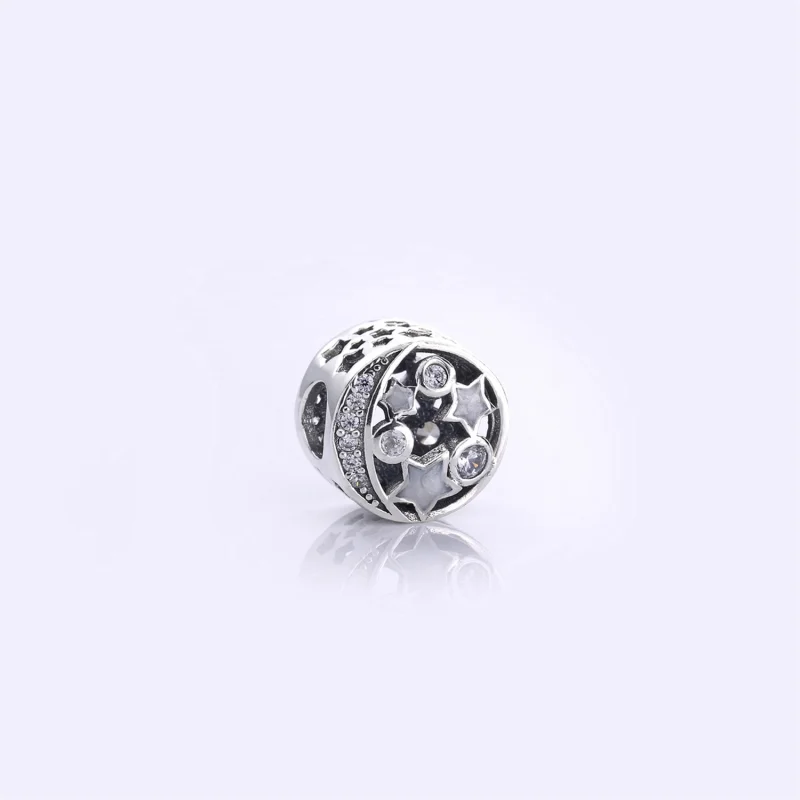 (image for) PANDORA Vintage Night Sky Charm, Shimmering Midnight Blue Enamel Clear CZ - 7919 - View 3