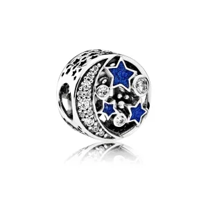 (image for) PANDORA Vintage Night Sky Charm, Shimmering Midnight Blue Enamel Clear CZ - 791992CZ