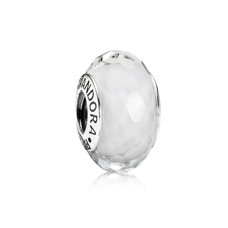 (image for) PANDORA White Faceted Murano Bead Charm - 791070 - Product Image
