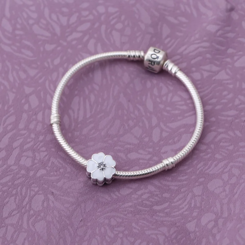 (image for) PANDORA White Primrose Clip - 791822EN12 - View 2