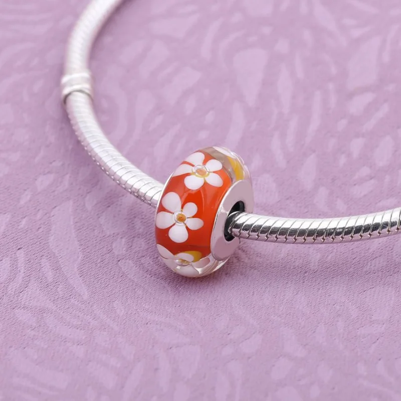 (image for) PANDORA Wild Flower Tribute Murano Bead Charm - 791636 - View 2