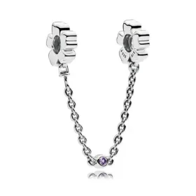 PANDORA Wildflower Meadow Safety Chain, Royal Purple Crystals - 797090NRP PANDORA Wildflower Meadow Safety Chain, Royal Purple Crystals - 797090NRP
