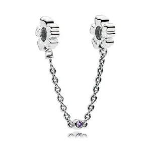 (image for) PANDORA Wildflower Meadow Safety Chain, Royal Purple Crystals - 797090NRP