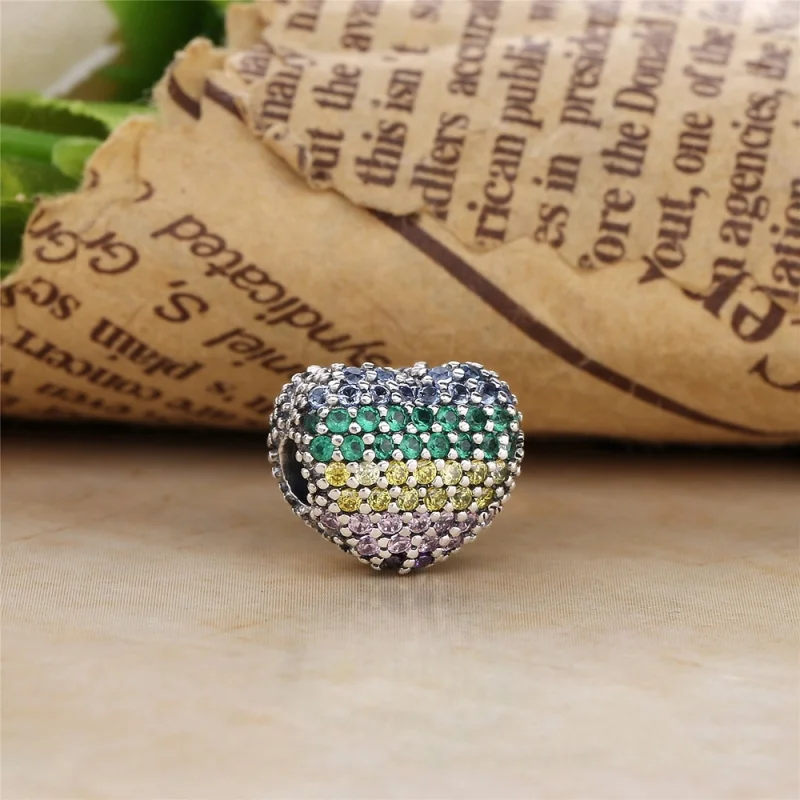 (image for) Pave Open My Heart Clip, PANDORA Multicolor CZ - 797221NRPMX - View 2