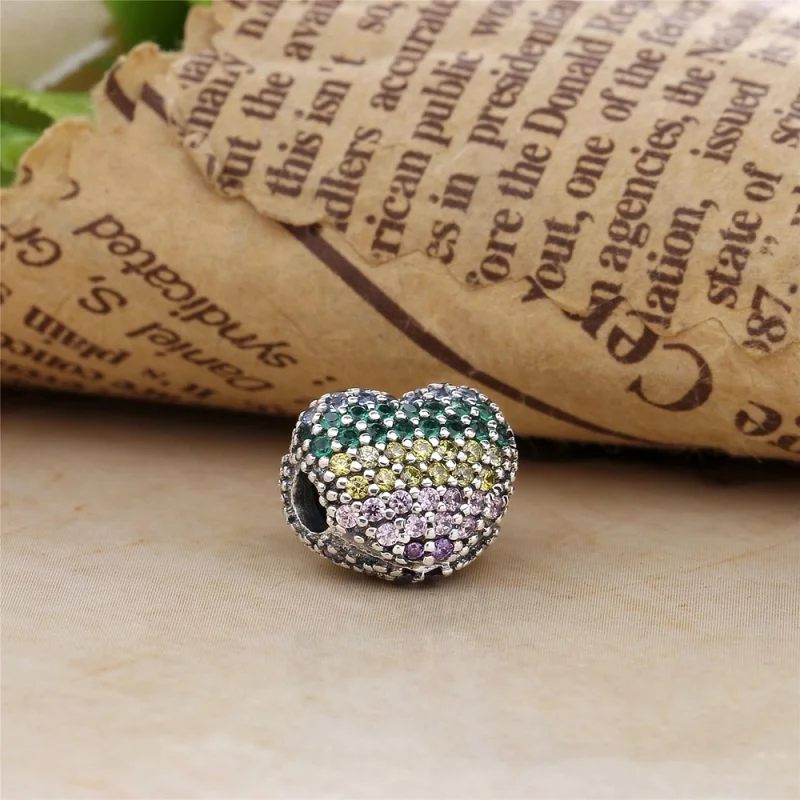 (image for) Pave Open My Heart Clip, PANDORA Multicolor CZ - 797221NRPMX - View 3