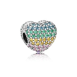 (image for) Pave Open My Heart Clip, PANDORA Multicolor CZ - 797221NRPMX