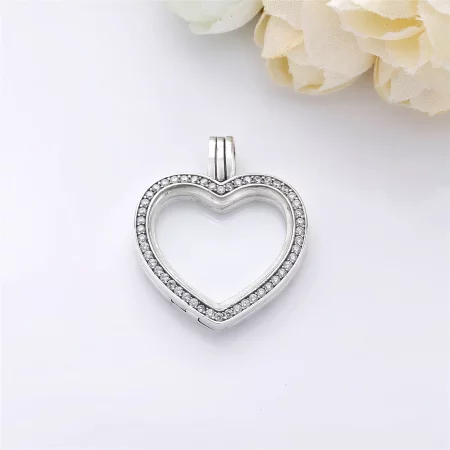 Sparkling PANDORA Heart Floating Locket Pendant Charm - 797248CZ
