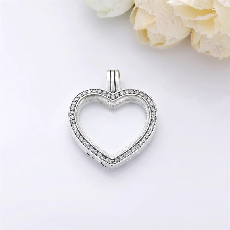 (image for) Sparkling PANDORA Heart Floating Locket Pendant Charm - 797248CZ - View 2