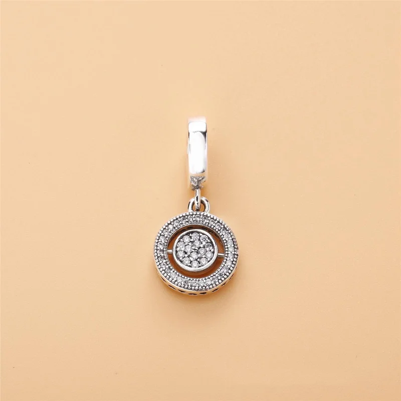 (image for) Spinning PANDORA Signature Dangle Charm, Clear CZ - 797430CZ - View 2