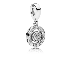 (image for) Spinning PANDORA Signature Dangle Charm, Clear CZ - 797430CZ