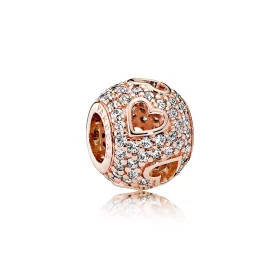 Tumbling Hearts Charm, PANDORA Rose™ Clear CZ - 781426CZ