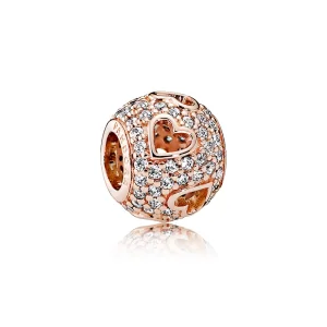 (image for) Tumbling Hearts Charm, PANDORA Rose™ Clear CZ - 781426CZ
