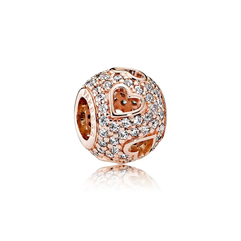 (image for) Tumbling Hearts Charm, PANDORA Rose™ Clear CZ - 781426CZ - Product Image
