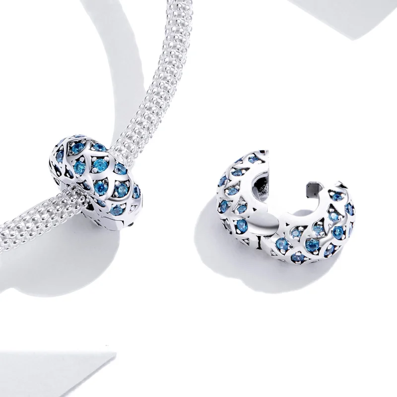 (image for) Pandora Style Silver Blue Elegance Clip - SCC1513 - View 4