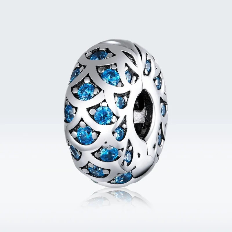 (image for) Pandora Style Silver Blue Elegance Clip - SCC1513 - View 5
