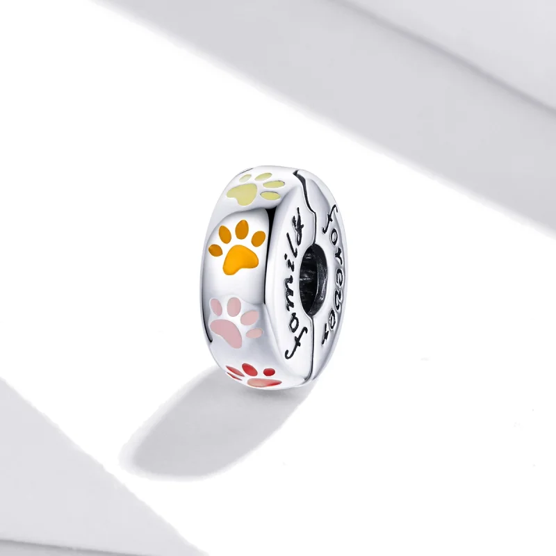(image for) Pandora Style Silver Colorful Claw Prints Clip - SCC1850 - View 2