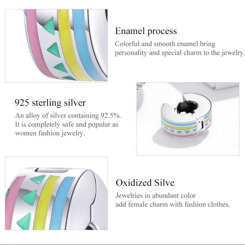 (image for) Pandora Style Silver Colorful Clip - SCC1756 - View 7