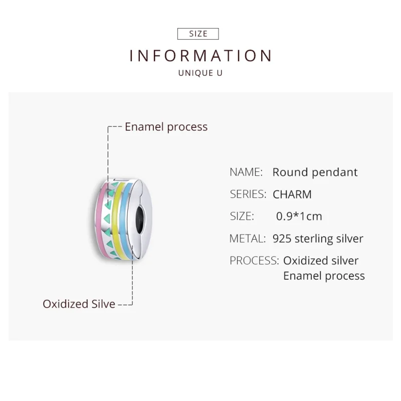 (image for) Pandora Style Silver Colorful Clip - SCC1756 - View 8