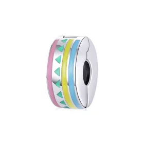 Pandora Style Silver Colorful Clip - SCC1756