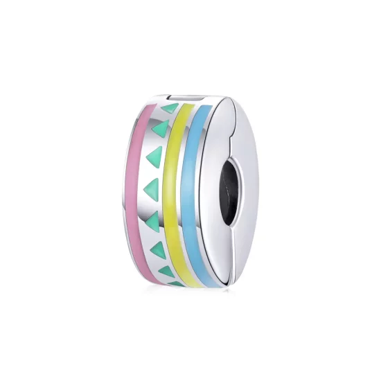 Pandora Style Silver Colorful Clip - SCC1756