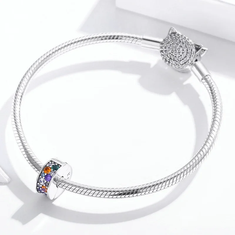 (image for) Pandora Style Silver Colorful Garden Clip - SCC1609 - View 3