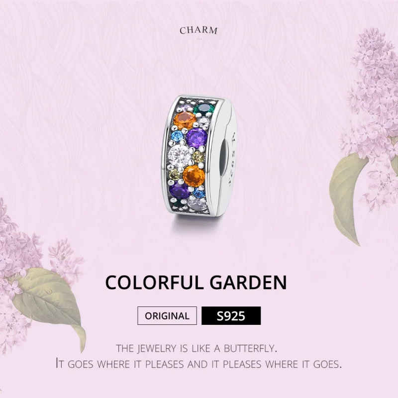 (image for) Pandora Style Silver Colorful Garden Clip - SCC1609 - View 6