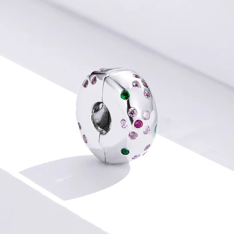 (image for) Pandora Style Silver Contracted Flowers Clip - BSC245 - View 3