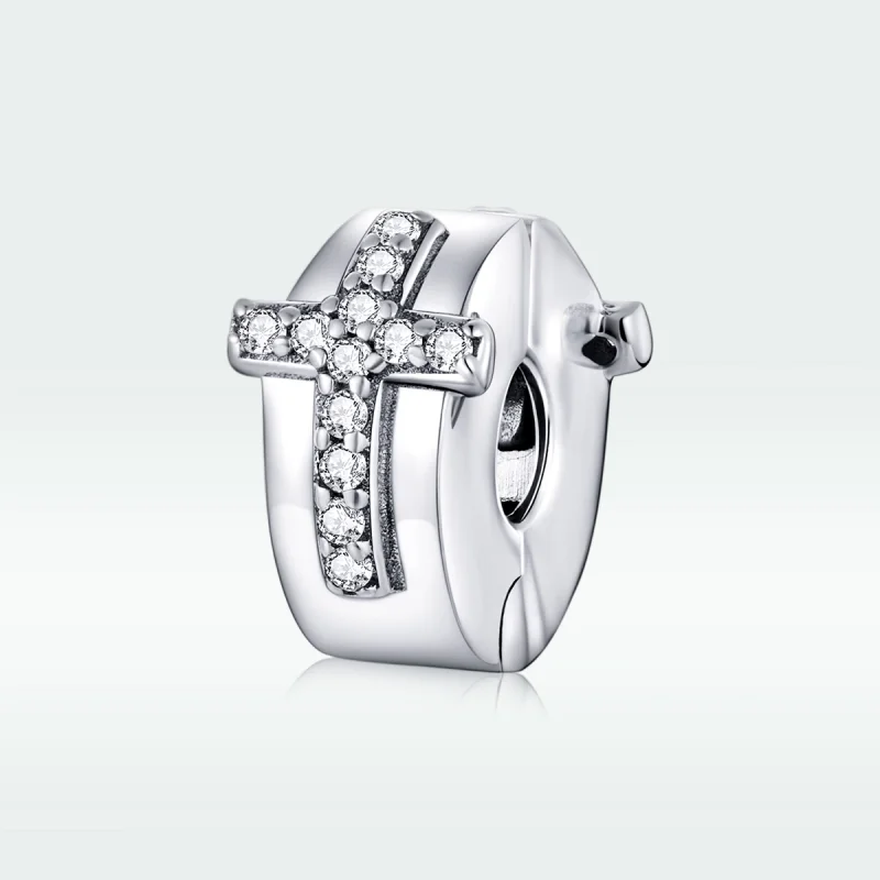 (image for) Pandora Style Silver Cross Clip - SCC1497 - View 5