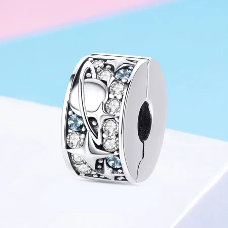 Pandora Style Silver Planet Clip - SCC985
