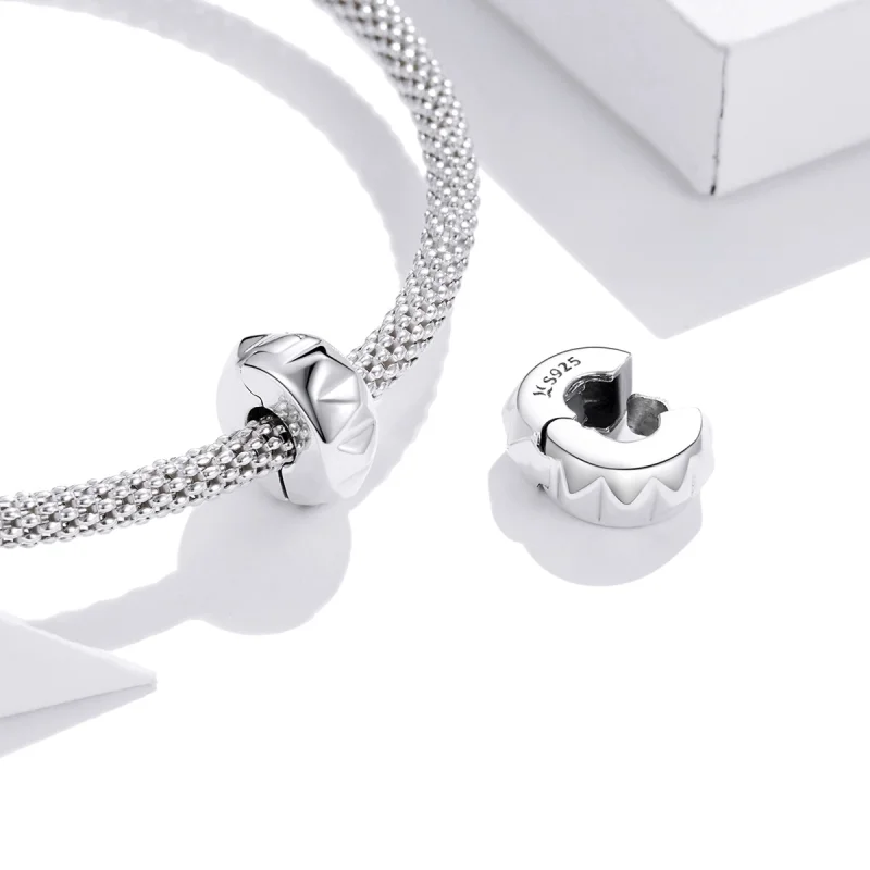 (image for) Pandora Style Silver Rivet Clip - SCC1780 - View 4