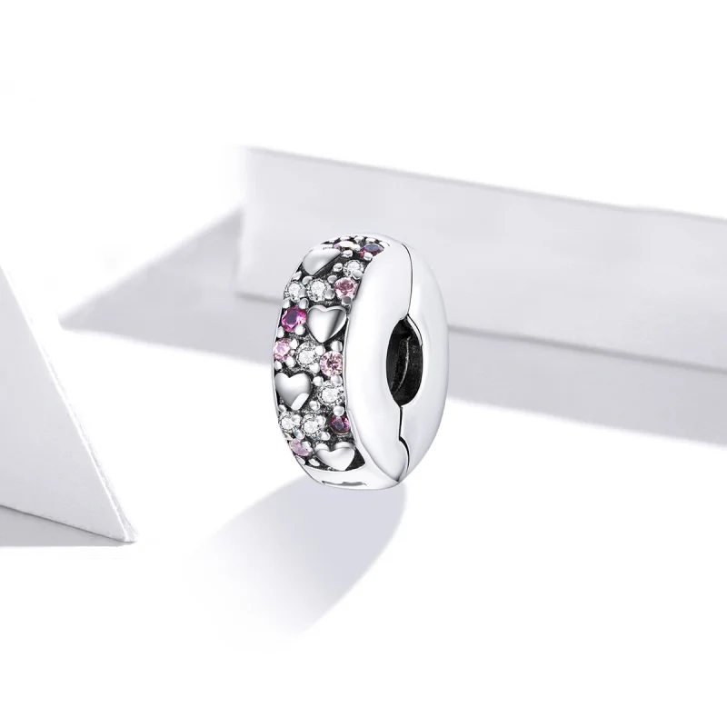 (image for) Pandora Style Silver Shining Love Clip - SCC1745 - View 2