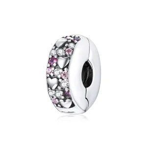 (image for) Pandora Style Silver Shining Love Clip - SCC1745