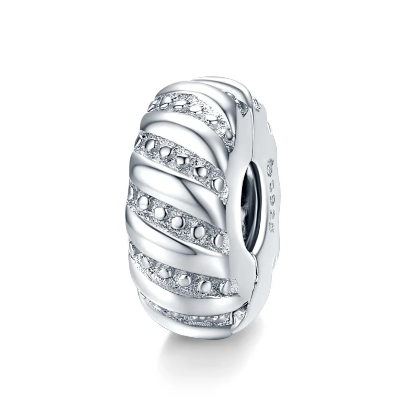 (image for) Pandora Style Silver Simple Texture Clip - BSC278 - Product Image